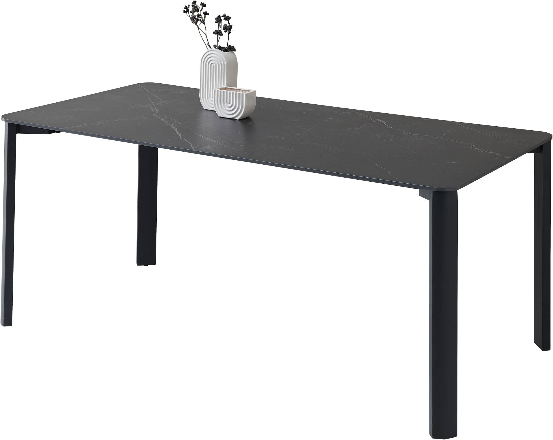 Stolkom Esstisch »Lenni Esszimmertisch Keramik, Schwarz marmoriert BxHxT 180x76x90 cm«, Keramikoberfläche schwarz marmoriert, Metallgestell schwarz matt Stolkom Esstisch »Lenni Esszimmertisch Keramik, Schwarz marmoriert BxHxT 180x76x90 cm«, Keramikoberfläche schwarz marmoriert, Metallgestell schwarz matt von Stolkom