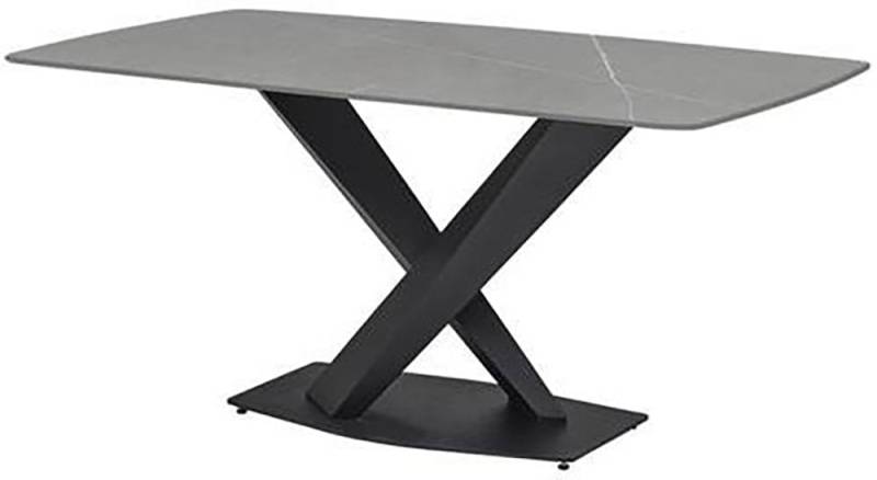 Stolkom Esstisch »Ventura Esszimmertisch Keramik, Esstisch Keramik BxHxT 180x75x90 cm«, Keramikoberfläche abgerundete Ecken, Metallgestell schwarz matt von Stolkom