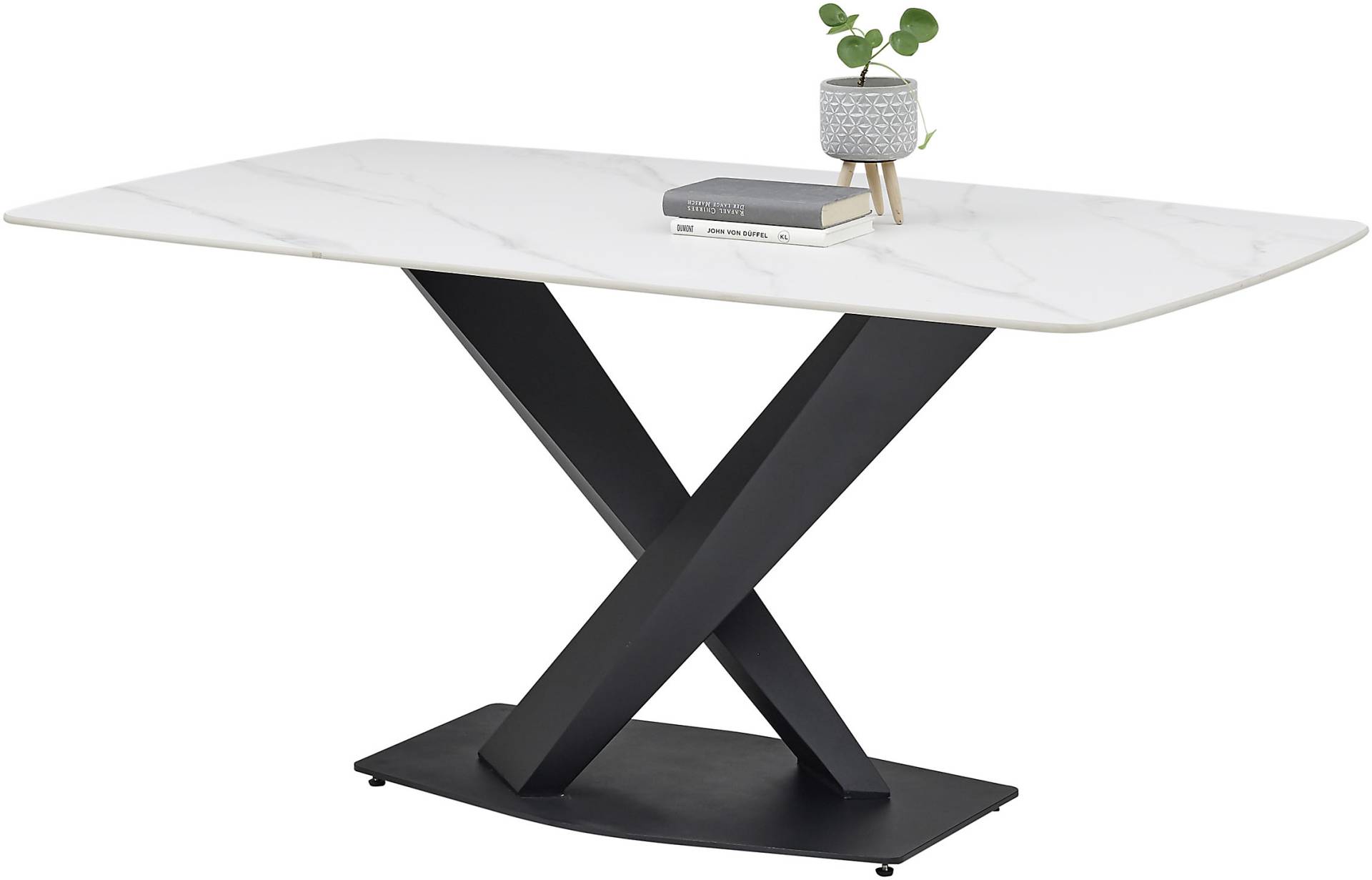 Stolkom Esstisch »Ventura Esszimmertisch Keramik, Esstisch Keramik BxHxT 180x75x90 cm«, Keramikoberfläche abgerundete Ecken, Metallgestell schwarz matt Stolkom Esstisch »Ventura Esszimmertisch Keramik, Esstisch Keramik BxHxT 180x75x90 cm«, Keramikoberfläche abgerundete Ecken, Metallgestell schwarz matt von Stolkom