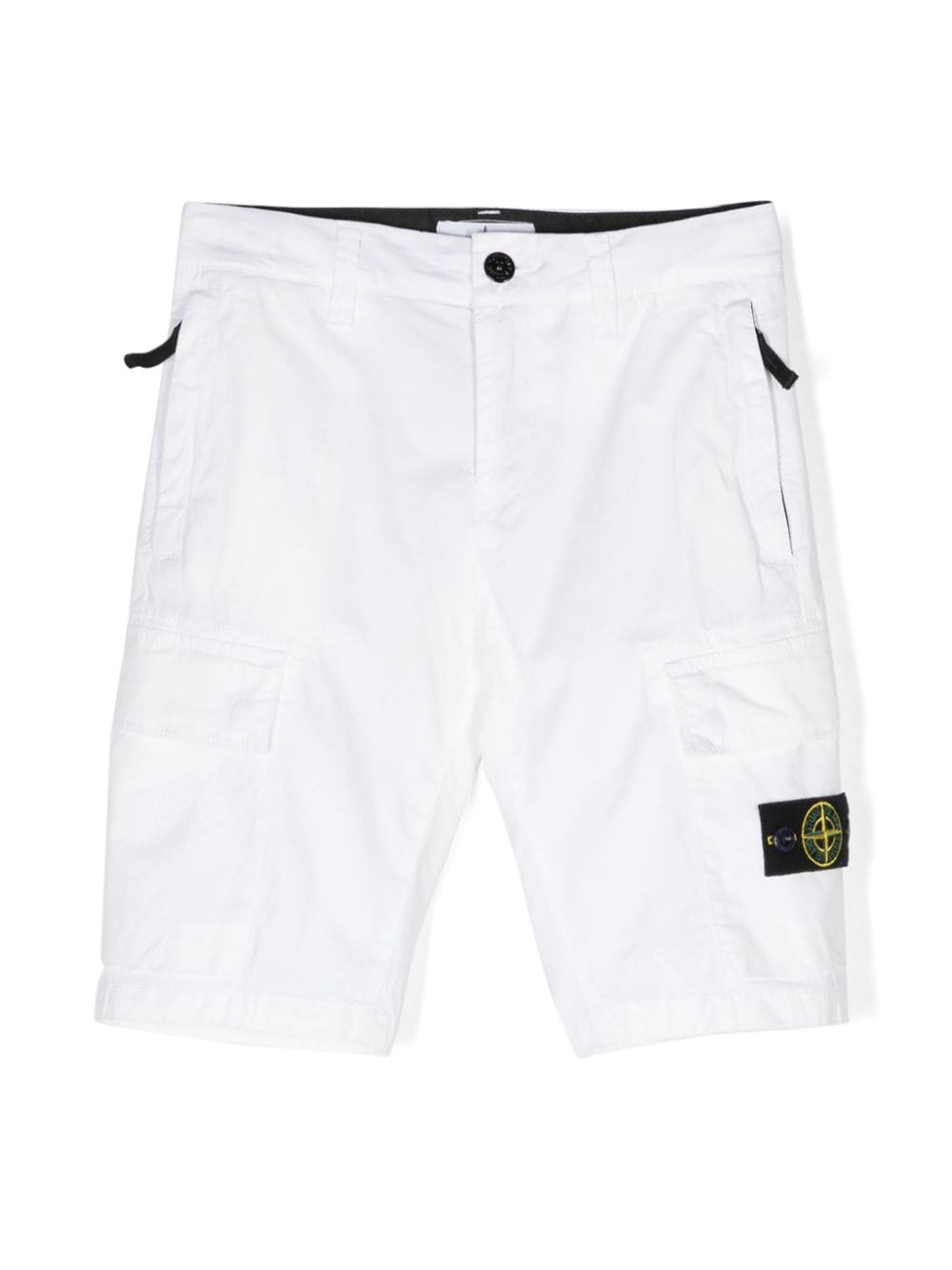 Stone Island Junior Compass-appliqué cargo shorts - White von Stone Island Junior