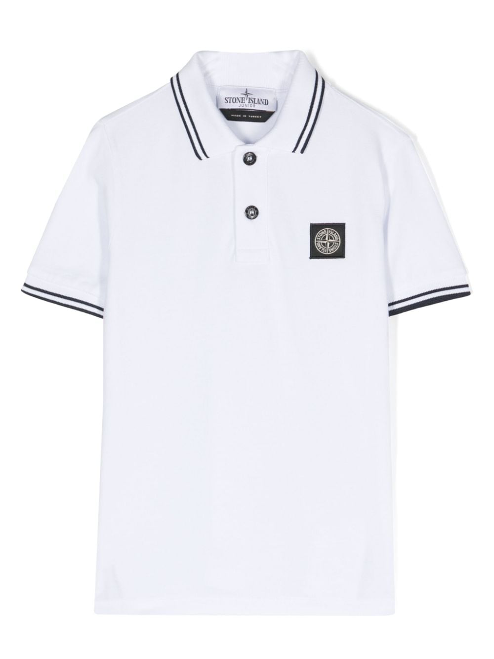 Stone Island Junior Compass-appliqué polo shirt - White von Stone Island Junior