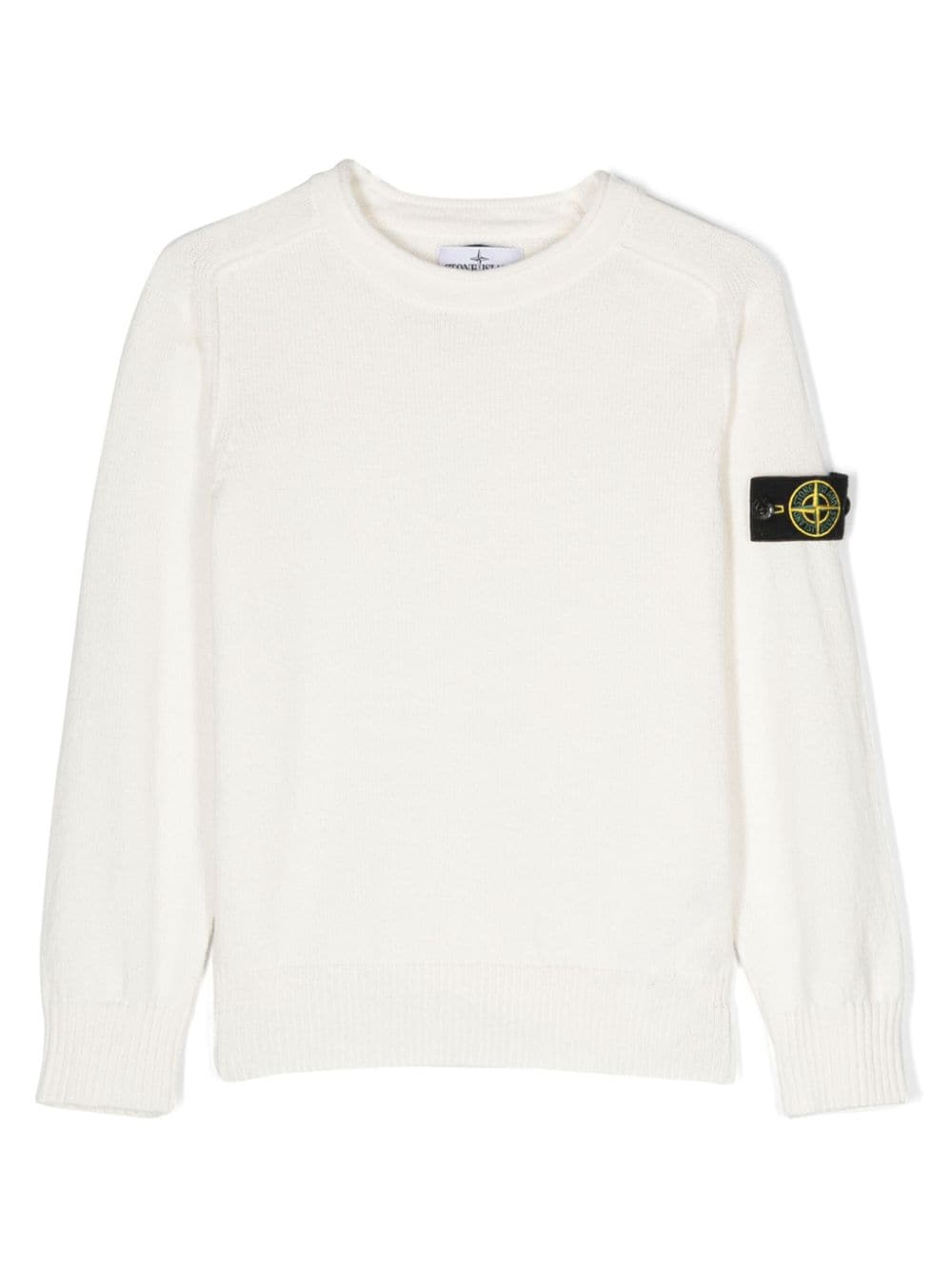 Stone Island Junior Compass-badge cotton jumper - White von Stone Island Junior