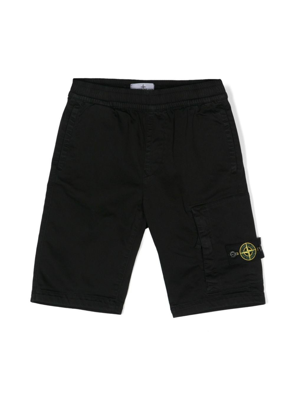 Stone Island Junior Compass-badge gabardine shorts - Black von Stone Island Junior