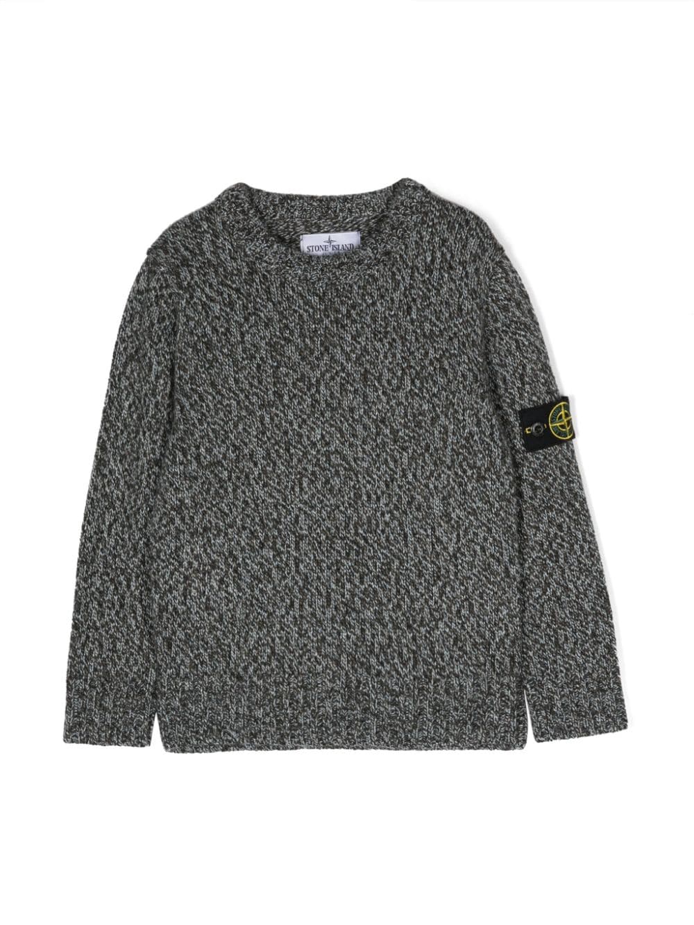 Stone Island Junior Compass-badge marl-knit jumper - Blue von Stone Island Junior