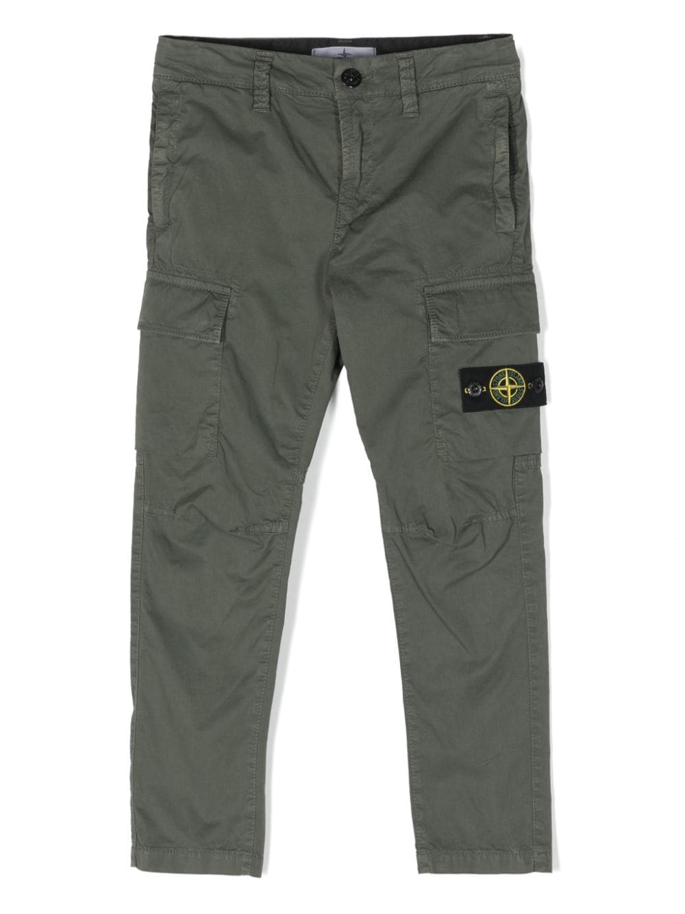 Stone Island Junior Compass-badge tapered-leg cargo trousers - Green von Stone Island Junior