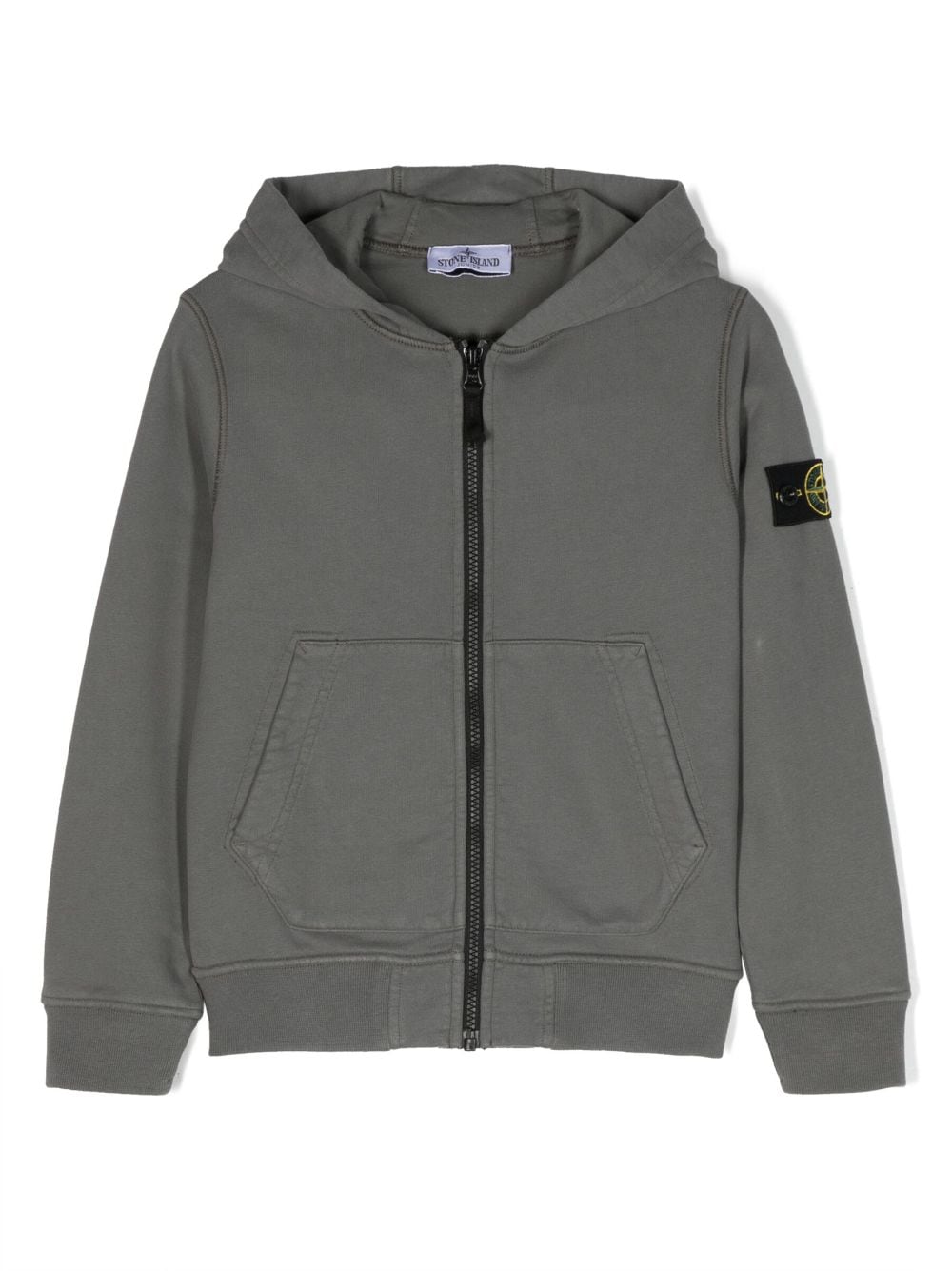 Stone Island Junior Compass-badge zip-up hoodie - Grey von Stone Island Junior