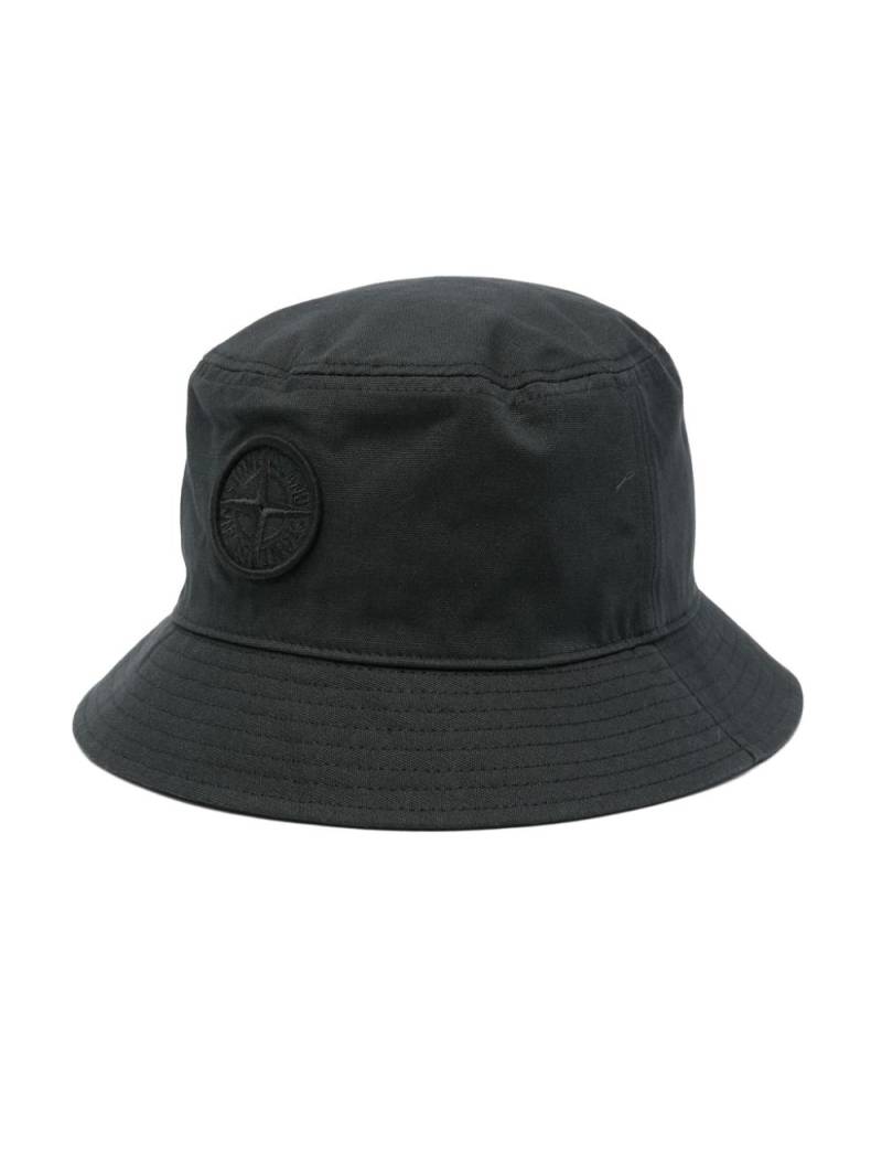 Stone Island Junior Compass-embroidered cotton bucket hat - Black von Stone Island Junior
