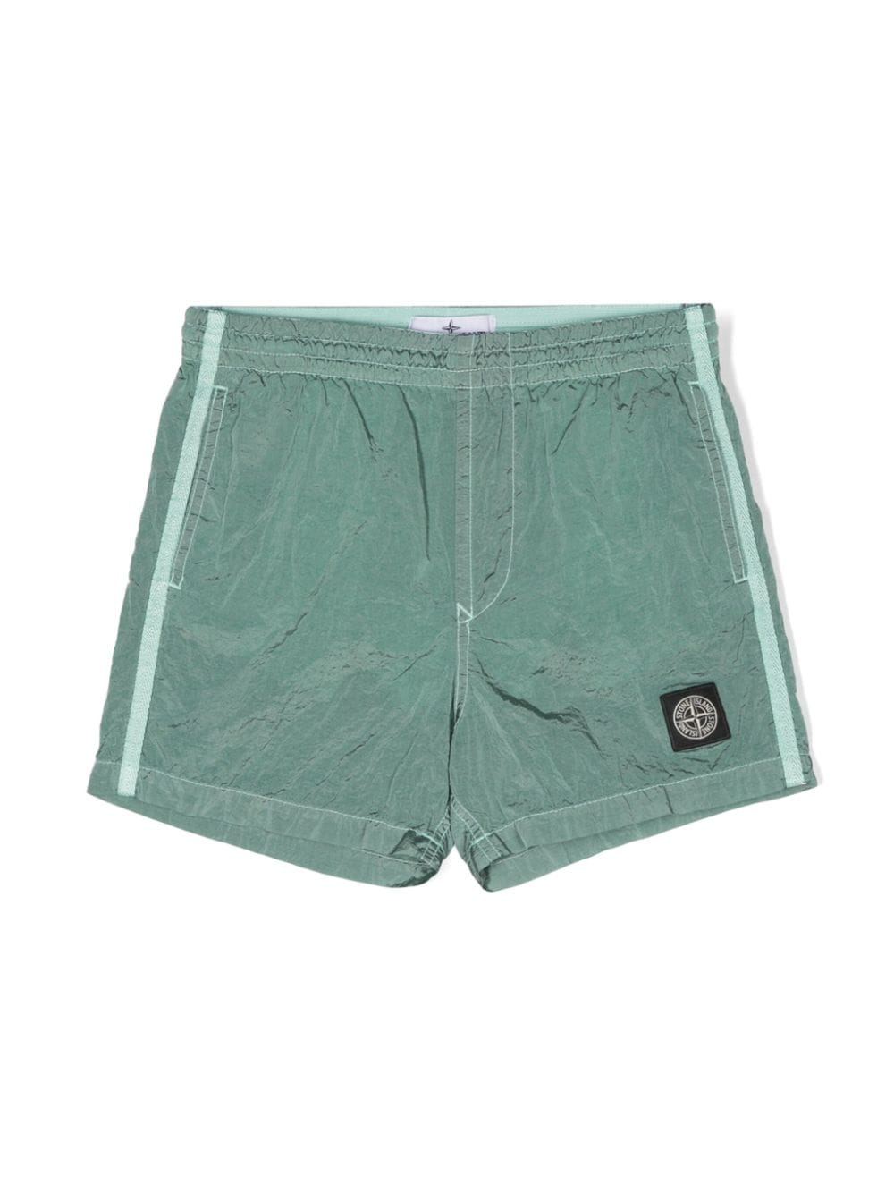 Stone Island Junior Compass metallic shorts - Green von Stone Island Junior