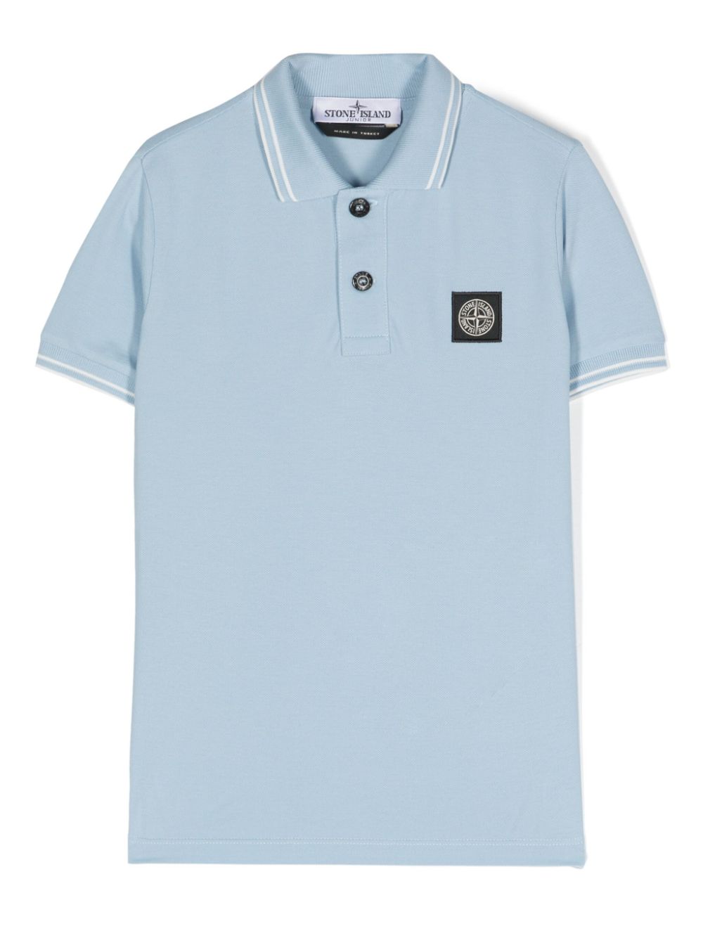 Stone Island Junior Compass-motif cotton polo shirt - Blue von Stone Island Junior
