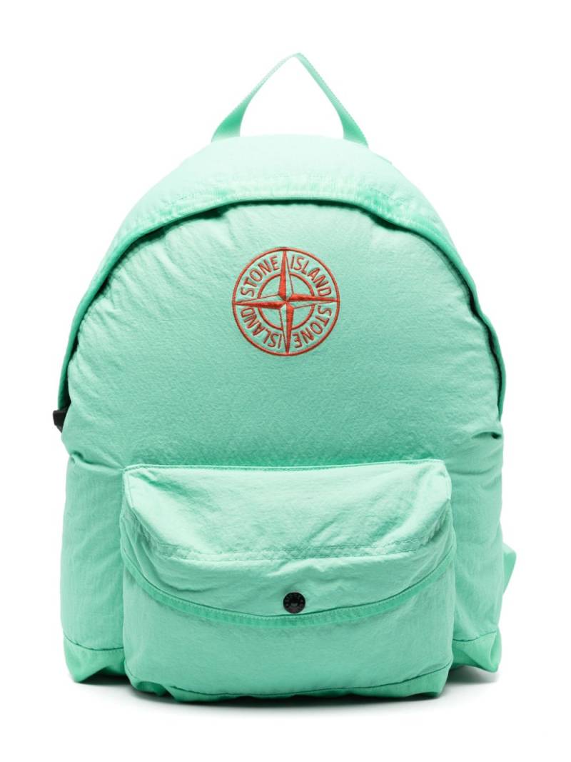 Stone Island Junior Compass-motif crinkled backpack - Green von Stone Island Junior