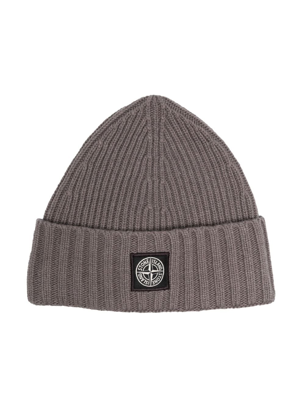 Stone Island Junior Compass-motif knit beanie - Grey von Stone Island Junior