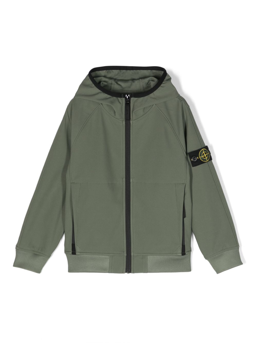 Stone Island Junior Compass-patch hooded jacket - Green von Stone Island Junior