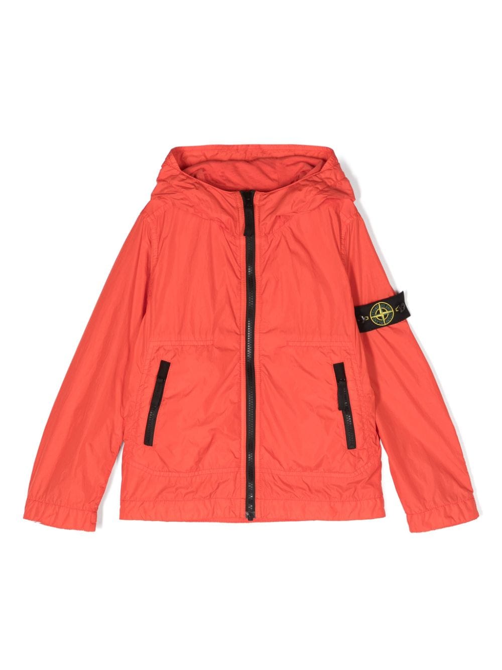 Stone Island Junior Compass-patch hooded rain jacket - Orange von Stone Island Junior