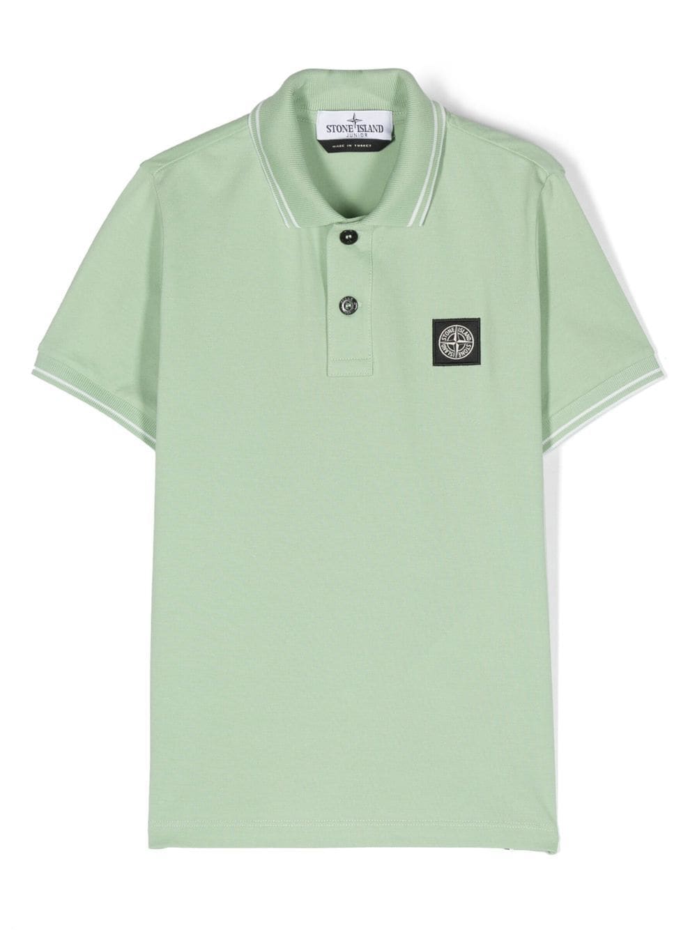 Stone Island Junior Compass-patch tipped polo shirt - Green von Stone Island Junior