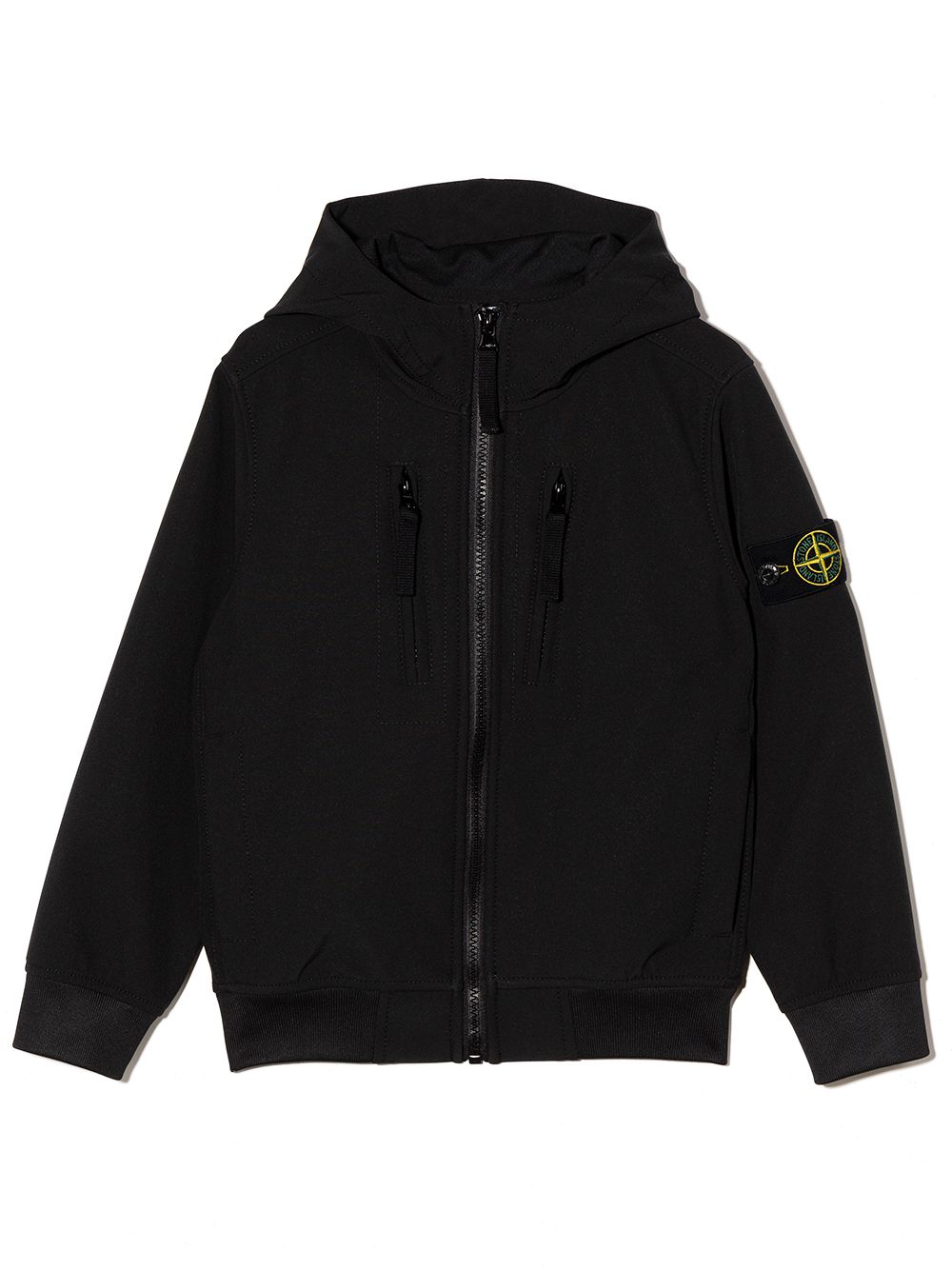 Stone Island Junior Compass-patch zip-up hoodie - Black von Stone Island Junior