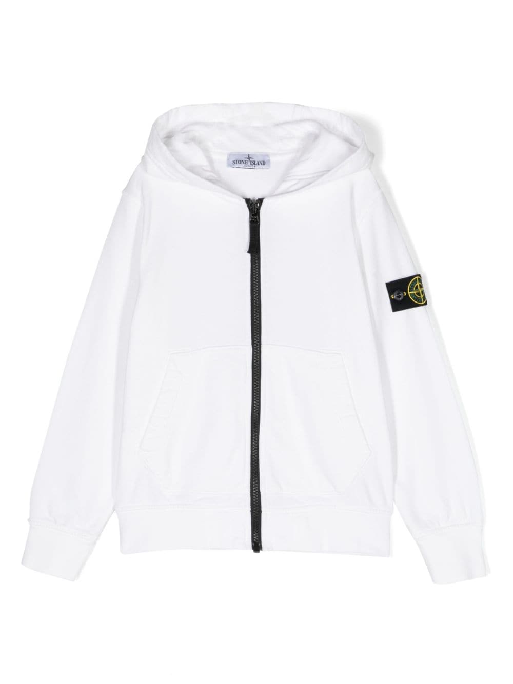 Stone Island Junior Compass-patch zip-up hoodie - White von Stone Island Junior