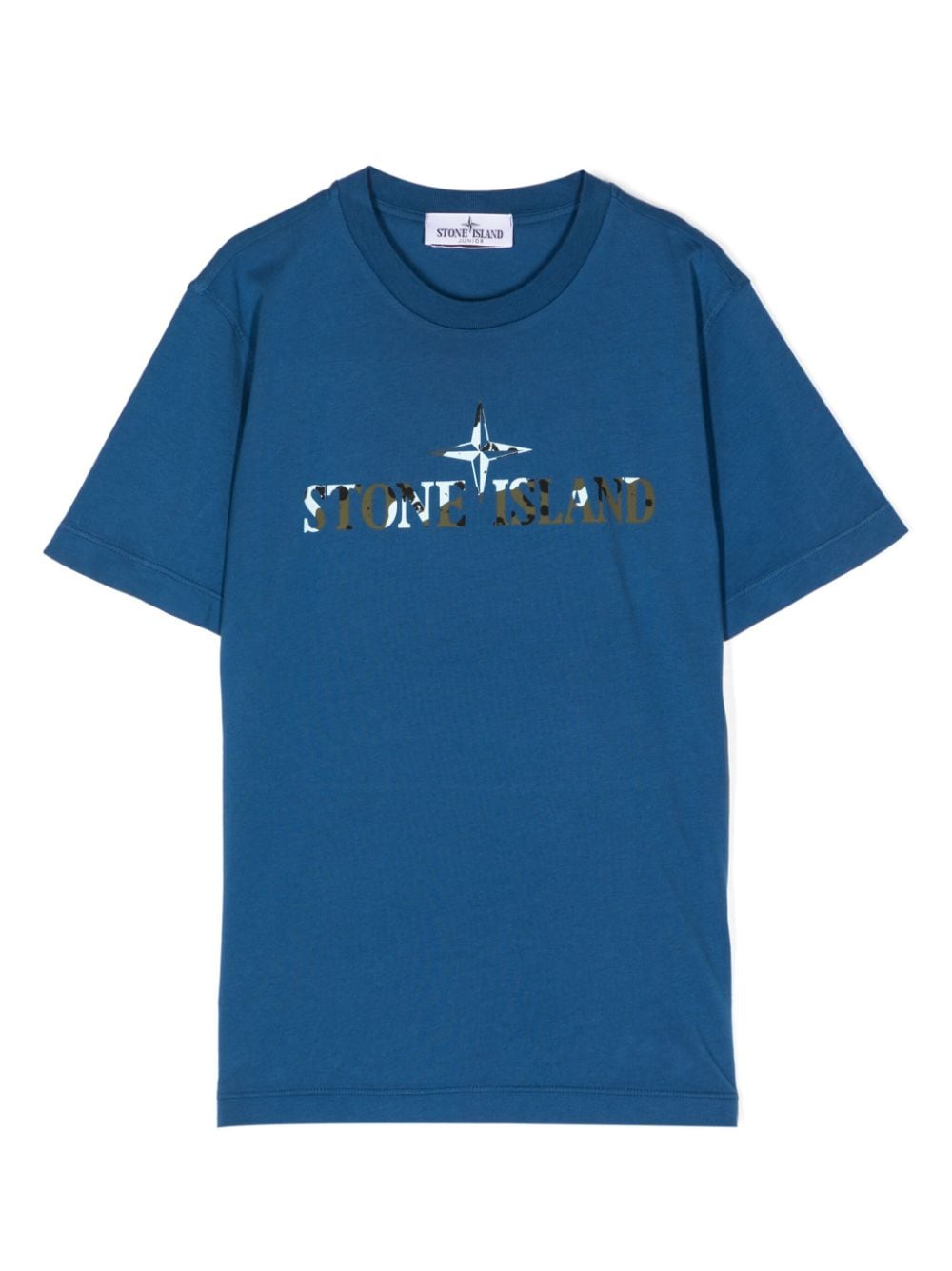 Stone Island Junior camouflage logo-print T-shirt - Blue von Stone Island Junior