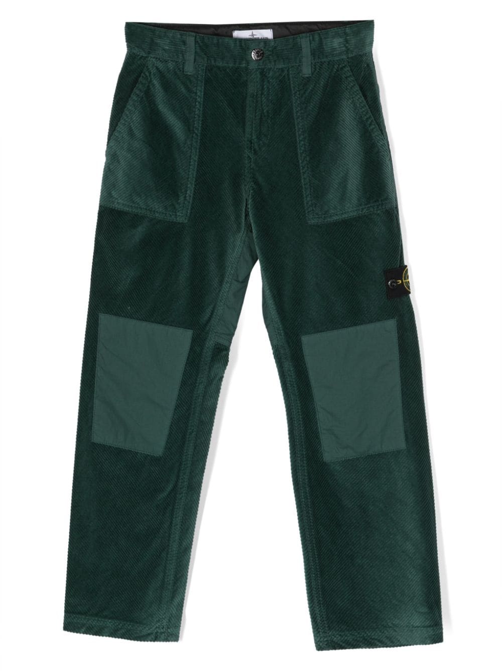 Stone Island Junior corduroy straight-leg trousers - Green von Stone Island Junior