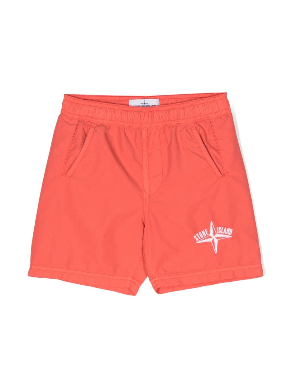 Stone Island Junior embroidered-logo swim shorts - Orange von Stone Island Junior