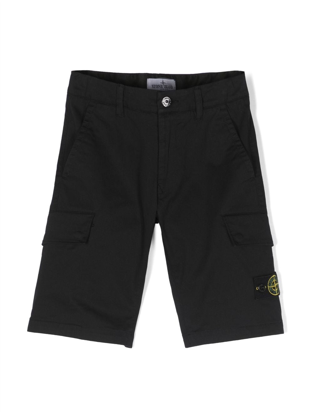 Stone Island Junior logo-patch bermuda shorts - Black von Stone Island Junior