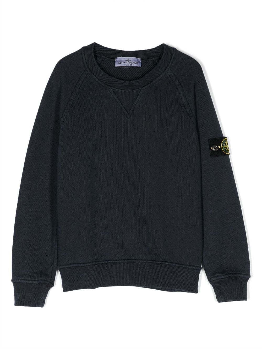 Stone Island Junior logo-patch cotton sweatshirt - Blue von Stone Island Junior