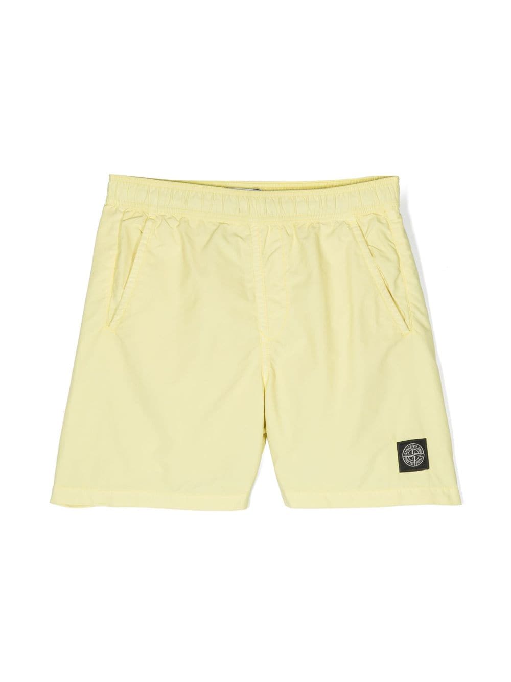 Stone Island Junior logo-patch elasticated-waist shorts - Yellow von Stone Island Junior