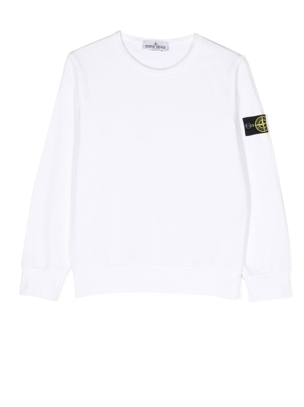 Stone Island Junior logo-patch long-sleeve sweatshirt - White von Stone Island Junior