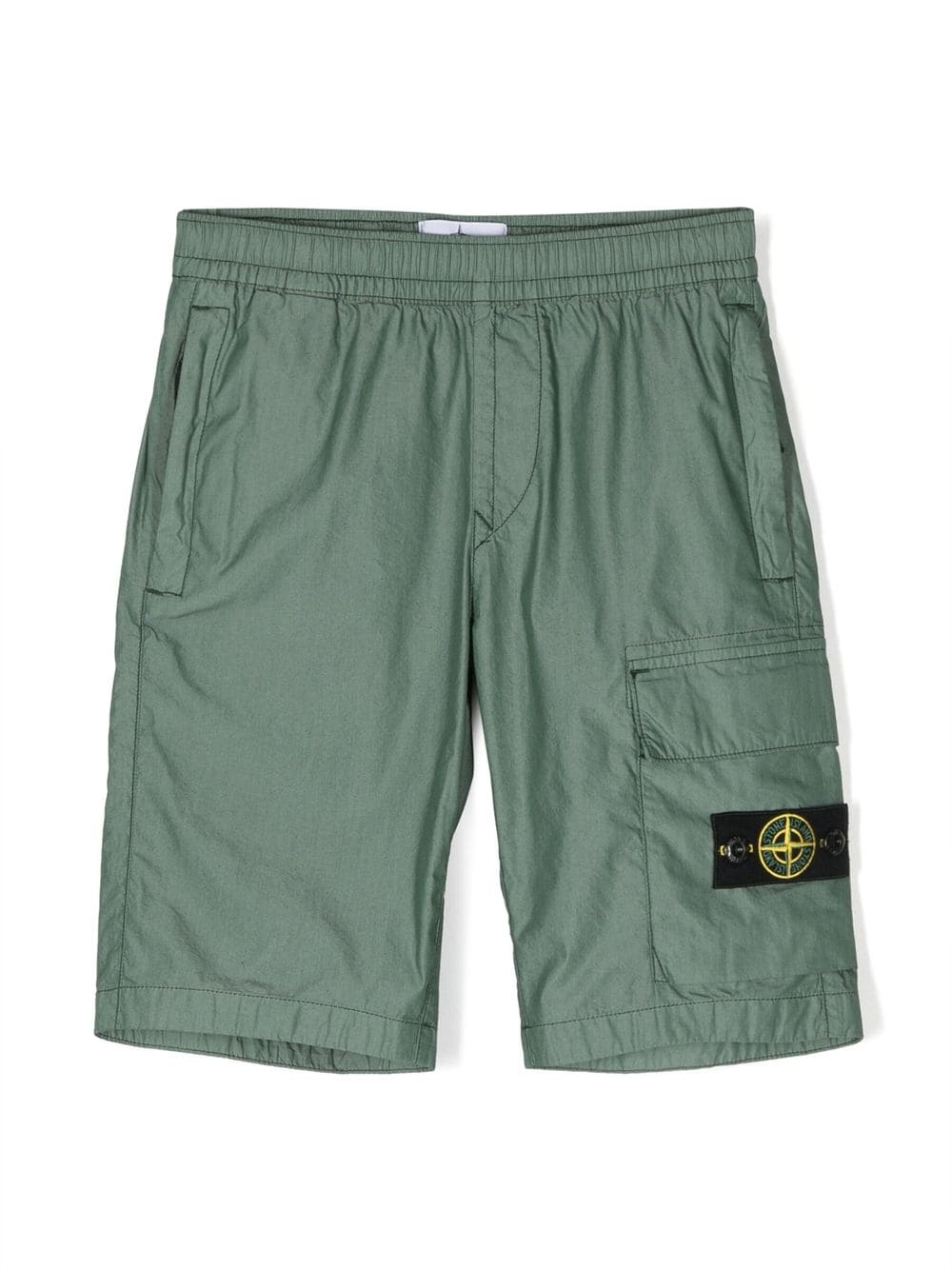 Stone Island Junior logo-patch shorts - Green von Stone Island Junior