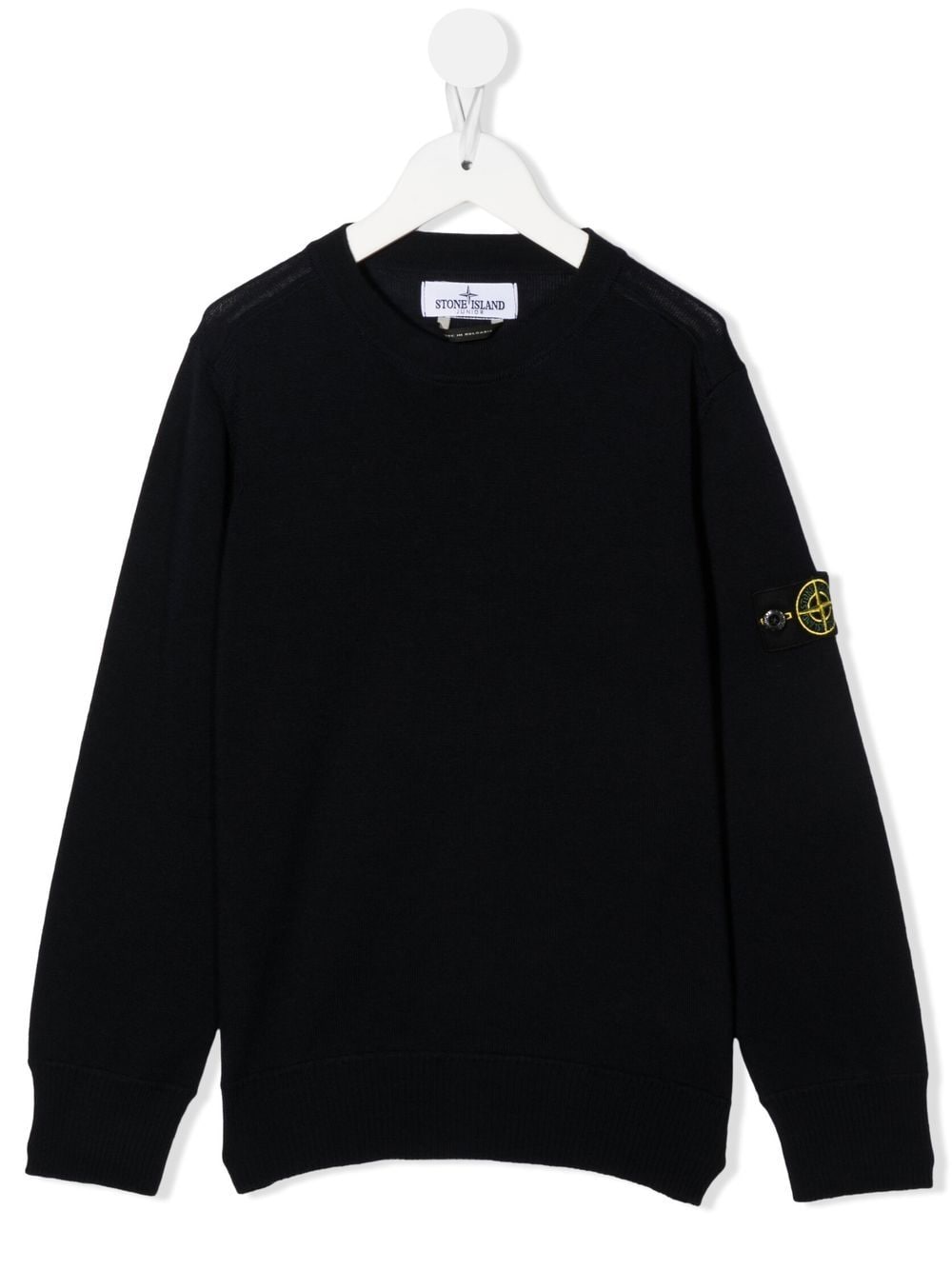 Stone Island Junior logo-patch wool jumper - Blue von Stone Island Junior