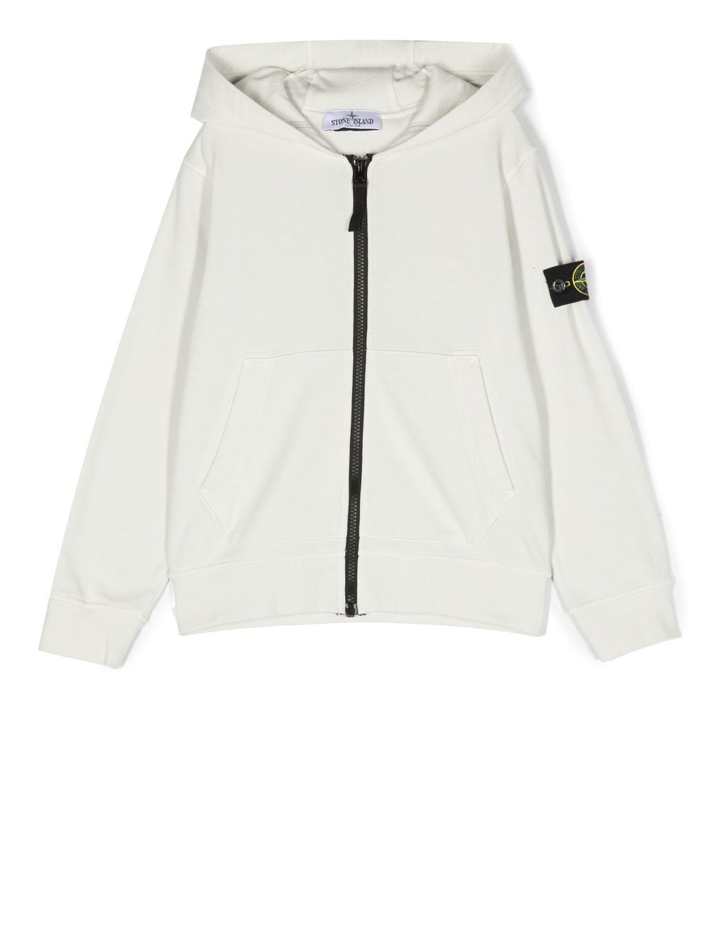 Stone Island Junior logo-patch zip-up hooded jacket - Grey von Stone Island Junior