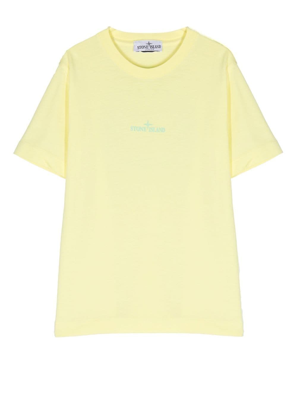 Stone Island Junior logo-print short-sleeved T-shirt - Yellow von Stone Island Junior