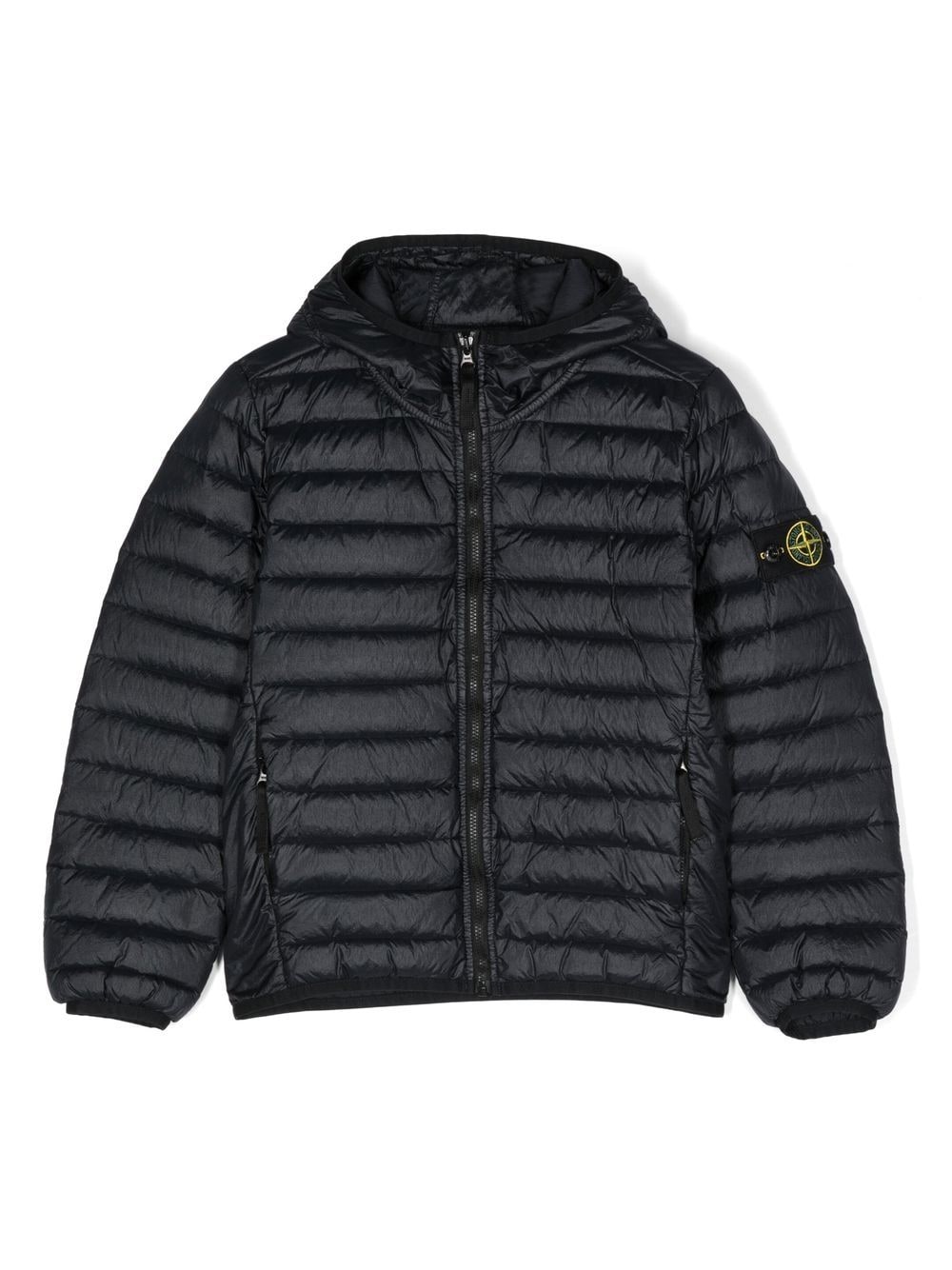 Stone Island Junior padded logo-patch jacket - Black von Stone Island Junior