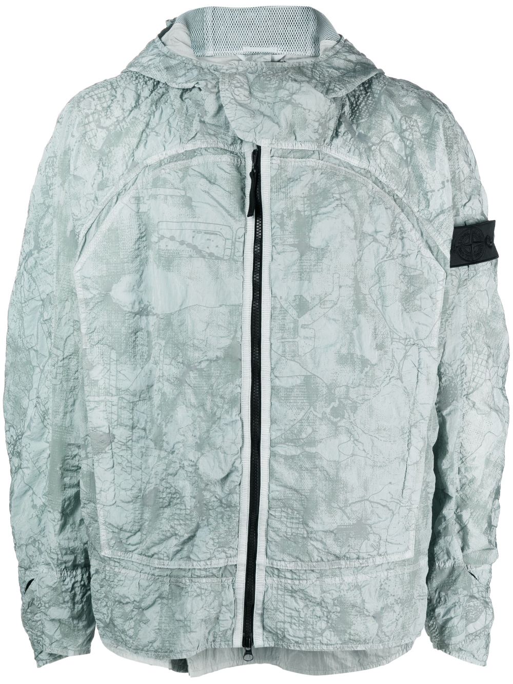 Stone Island Shadow Project crinkle-finish hooded windbreaker - Grey von Stone Island Shadow Project