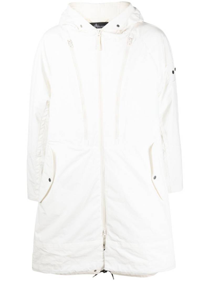 Stone Island Shadow Project hooded zipped coat - White von Stone Island Shadow Project