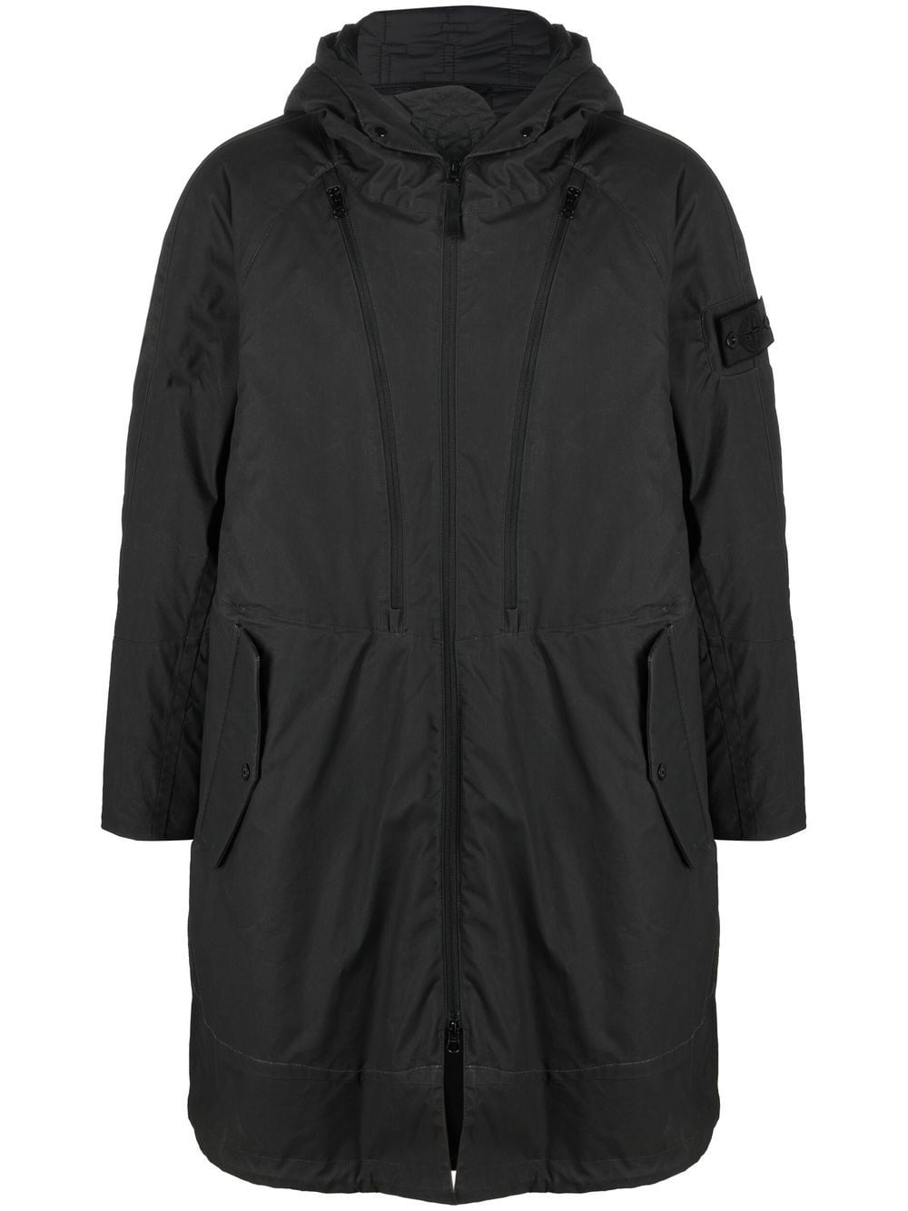 Stone Island Shadow Project zip-up hooded parka - Black von Stone Island Shadow Project