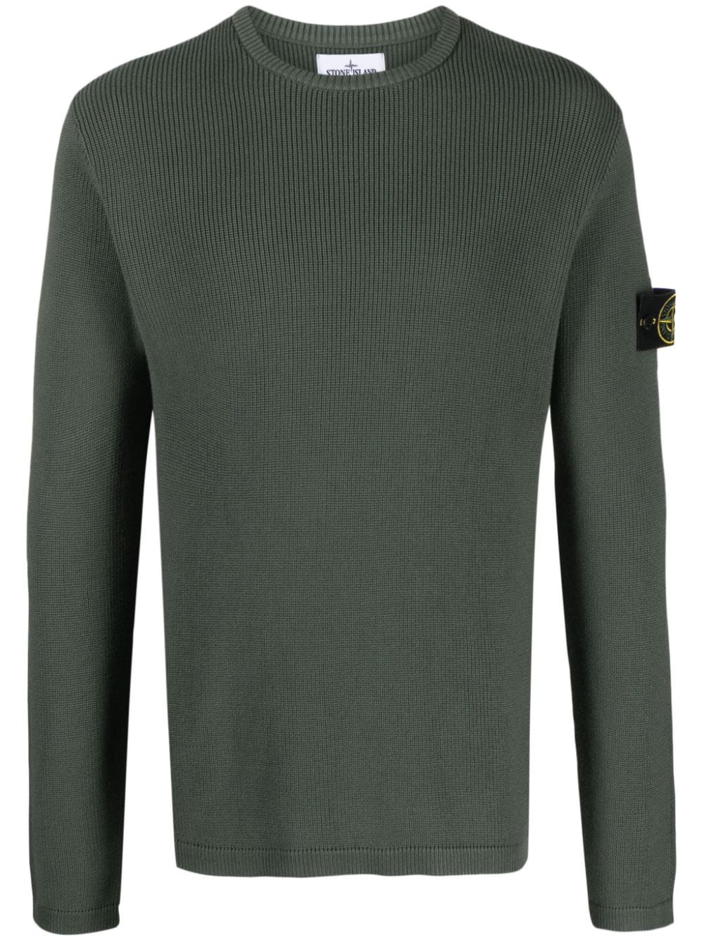 Stone Island Compass-appliqué cotton jumper - Green von Stone Island