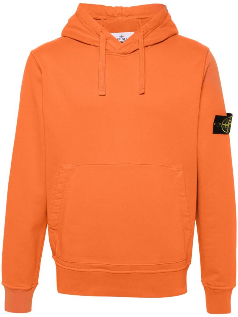 Stone Island Compass-appliqué cotton hoodie - Orange von Stone Island