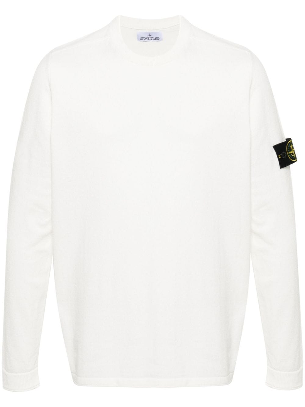 Stone Island Compass-appliqué cotton sweatshirt - White von Stone Island