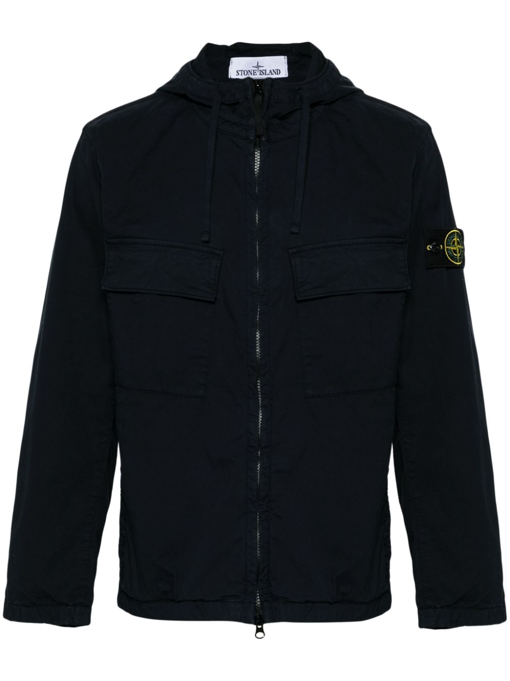 Stone Island Compass-appliqué hooded jacket - Blue von Stone Island