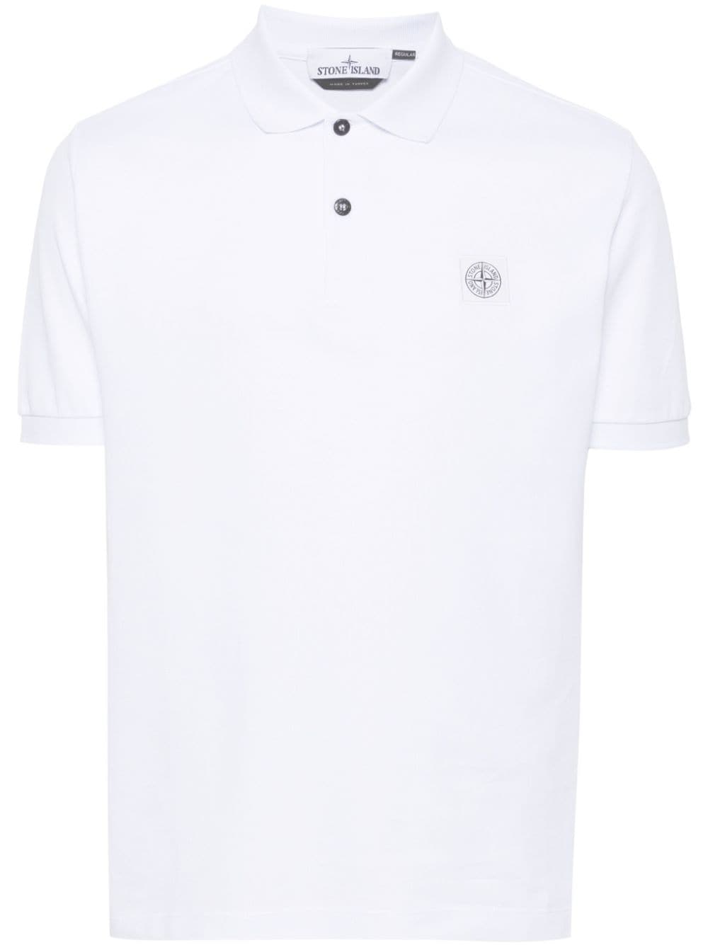 Stone Island Compass-appliqué polo shirt - White von Stone Island