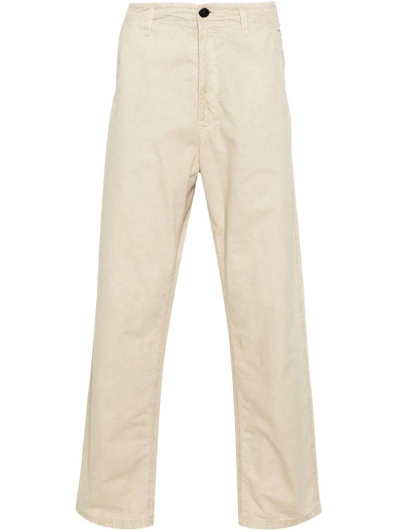 Stone Island Compass-appliqué straight-leg trousers - Neutrals von Stone Island