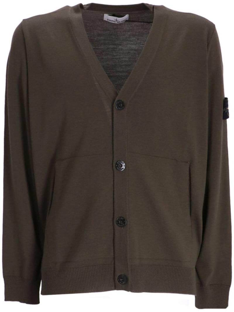 Stone Island Compass-badge V-neck cardigan - Green von Stone Island