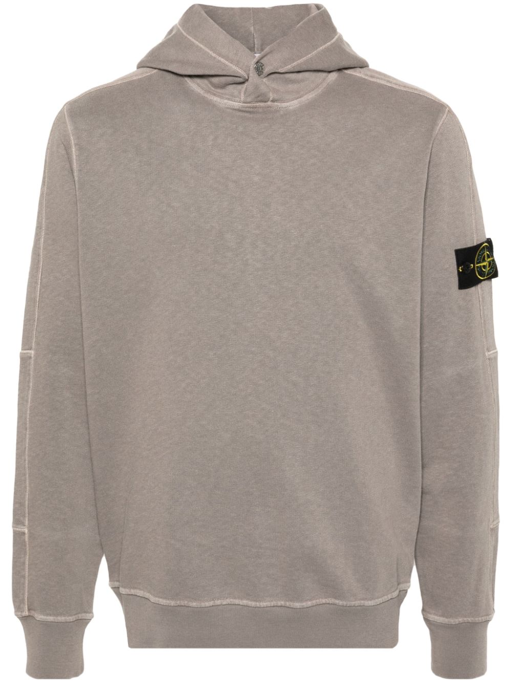 Stone Island Compass-badge cotton hoodie - Grey von Stone Island