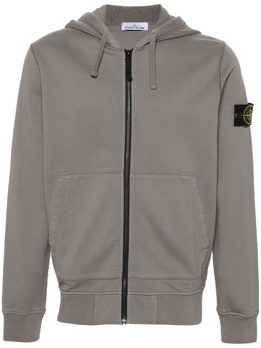 Stone Island Compass-badge cotton hoodie - Grey von Stone Island