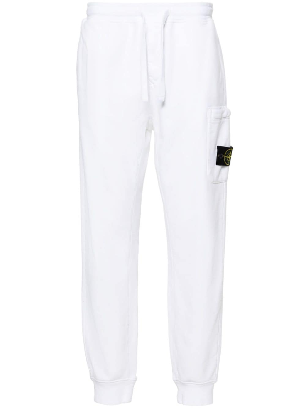 Stone Island Compass-badge cotton track pants - White von Stone Island