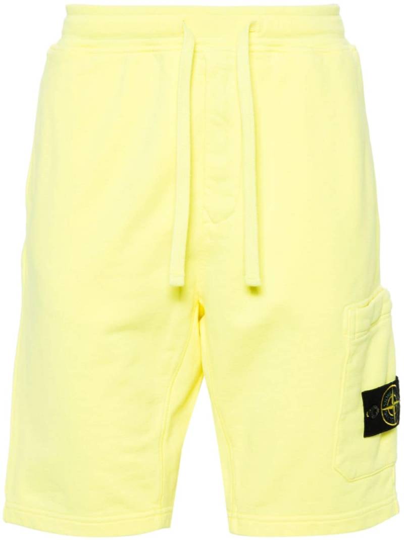 Stone Island Compass-badge cotton track shorts - Yellow von Stone Island