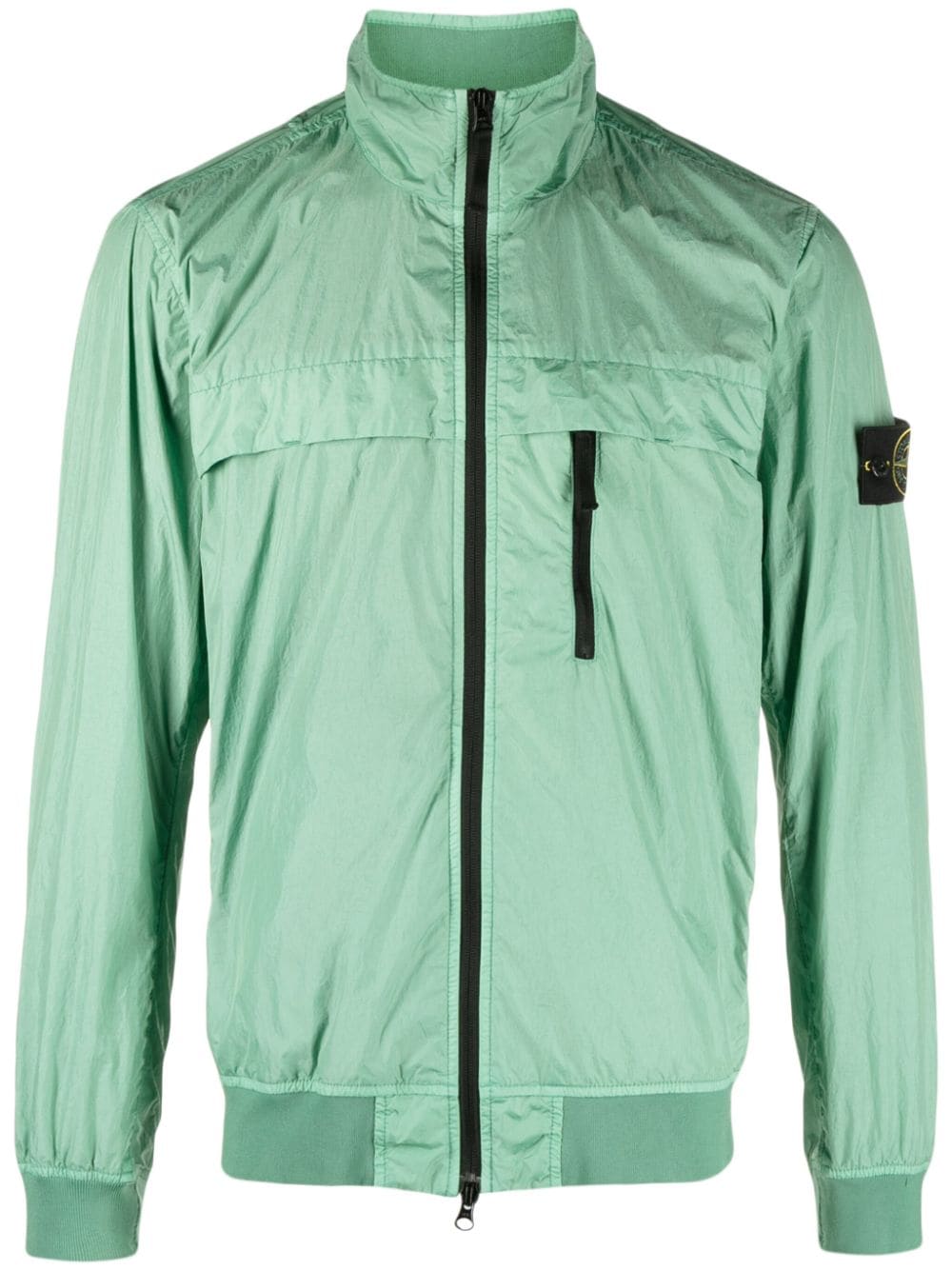 Stone Island Compass-badge crinkled bomber jacket - Green von Stone Island