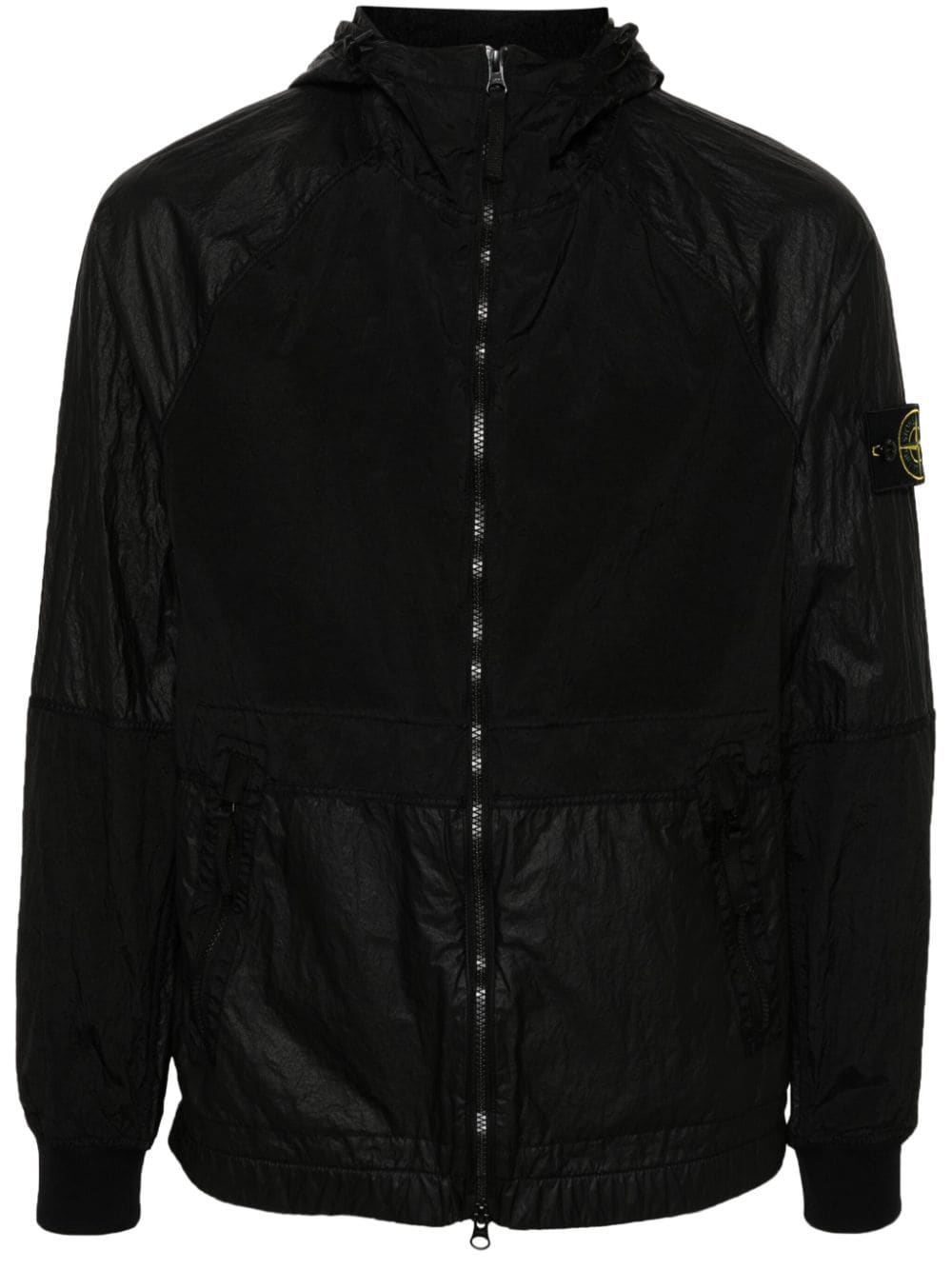 Stone Island Compass-badge crinkled jacket - Black von Stone Island