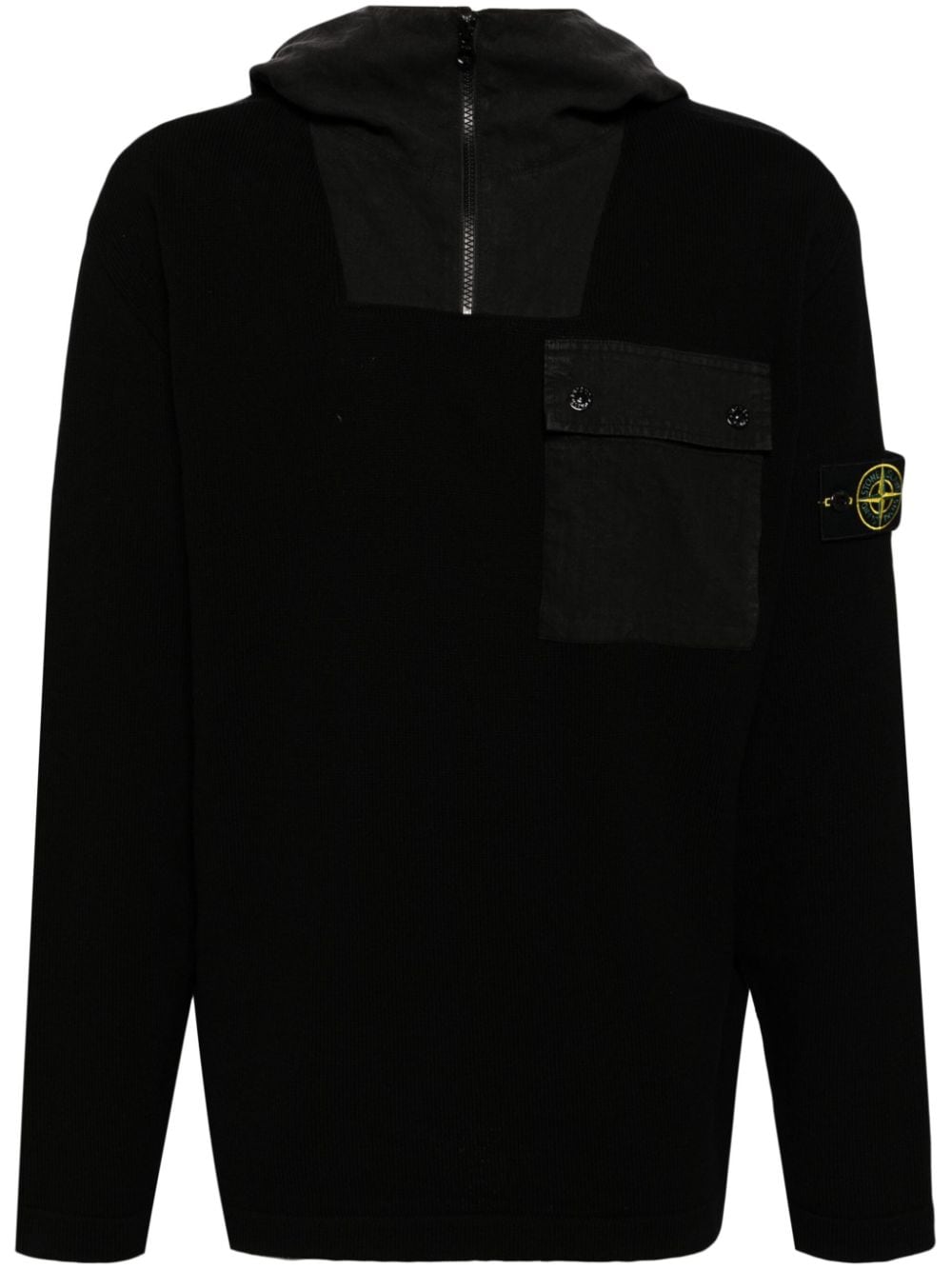 Stone Island Compass-badge hooded jumper - Black von Stone Island