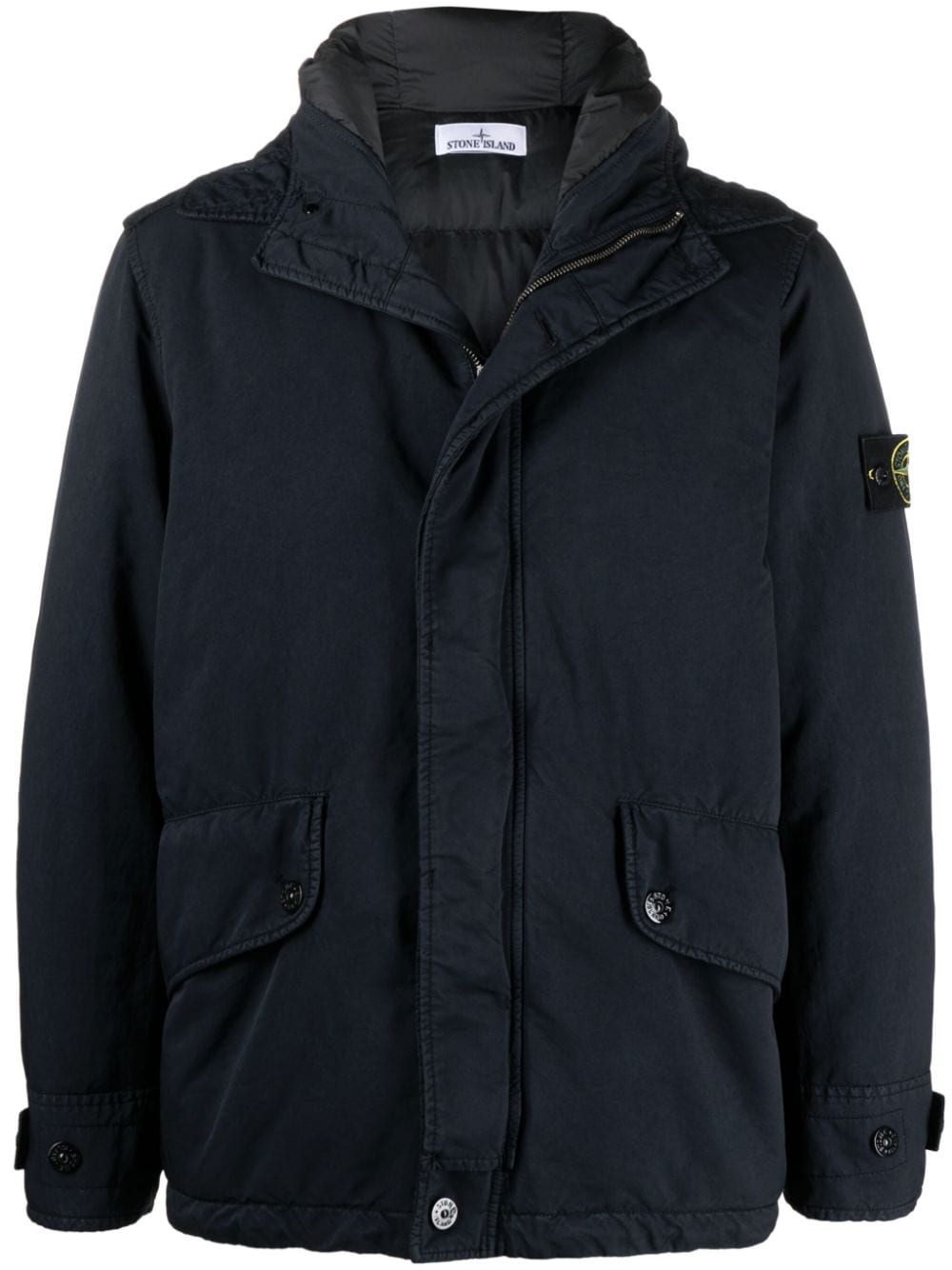 Stone Island Compass-badge padded jacket - Blue von Stone Island